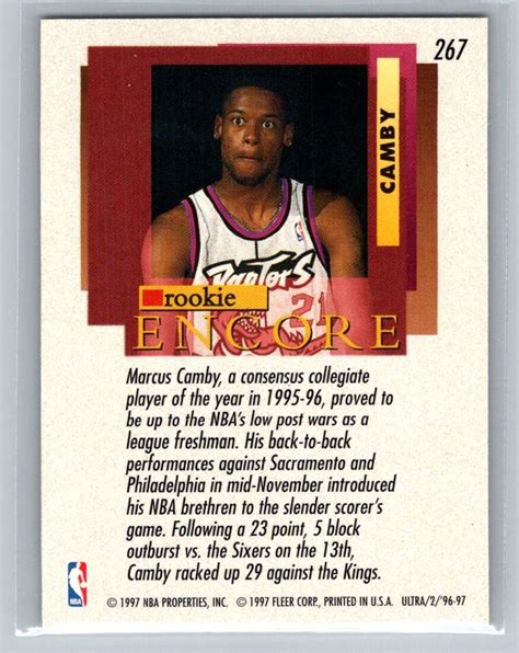 Fleer Ultra Marcus Camby Toronto Raptors Rookie Card Ebay