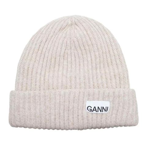 Ganni Structured Rib Beanie Brazilian Sand Cappello Di Lana