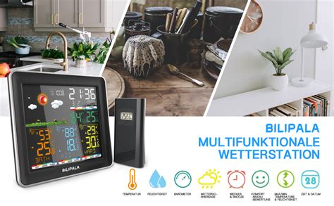 Bilipala Wetterstation Funk Mit Au Ensensoren Digital Thermometer