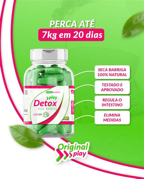 Play Detox Seca Barriga C Psulas Play Na Magreza