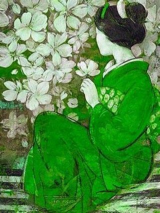 Pin By Susan Lugiai On Artworks And Paintings Xv Green Art Japanese