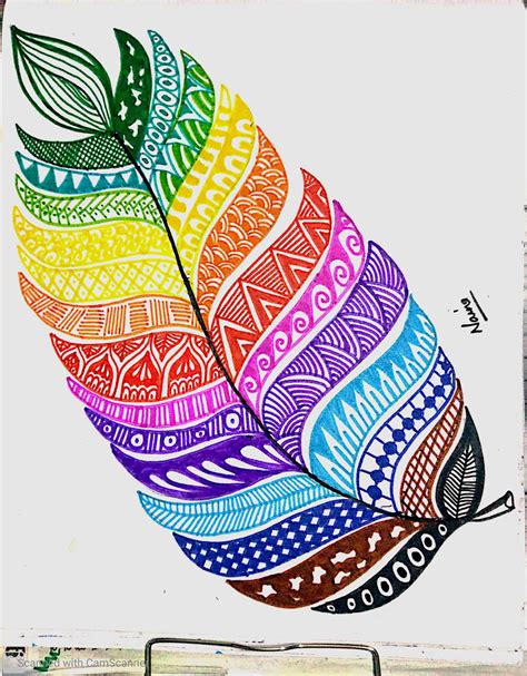 leaf doodle art colourful leaf art sketch  art colourful