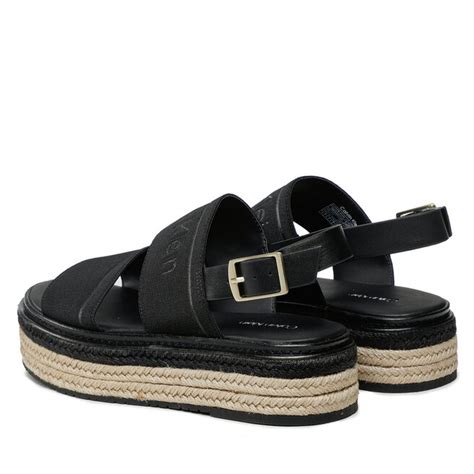 Espadrile Calvin Klein Flatform Wedge Hw Hw Ck Black Beh Epantofi Ro