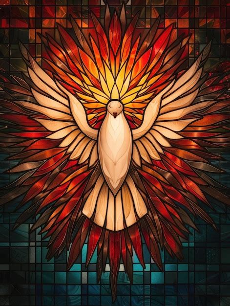 Premium Photo Stained Glass Dove Depicting The Holy Spirit