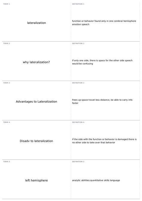 Language lateralization | PSY 312 - BRAIN AND BEHAVIOR - Docsity