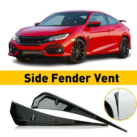 Pcs Universal Glossy Black Car Exterior Side Fender Vent Air Wing