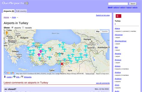 Interactive map of airports in Turkey - Showcases - Humanitarian Data ...