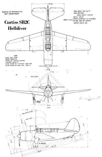 Curtiss Sb2c Helldiver Side View Aviation Art Military Aircraft