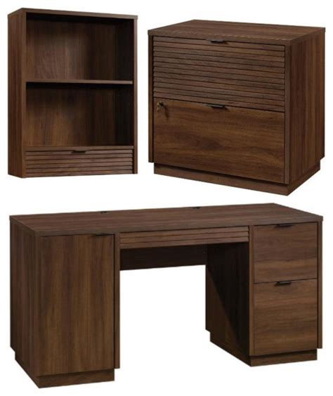 Home Square Piece Set With Computer Desk Lateral File Library Hutch