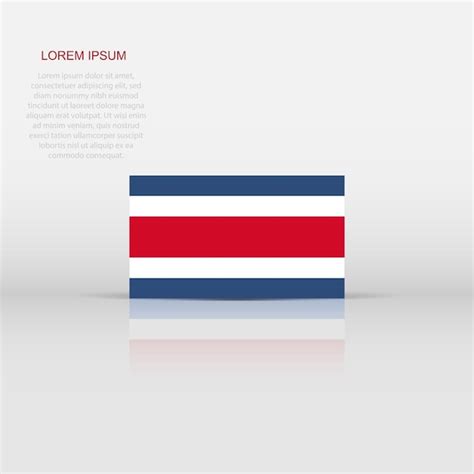 Premium Vector Costa Rica Flag Icon In Flat Style National Sign