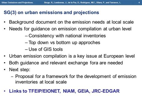 Urban Emissions And Projections Borge R Lumbreras J De La Paz D