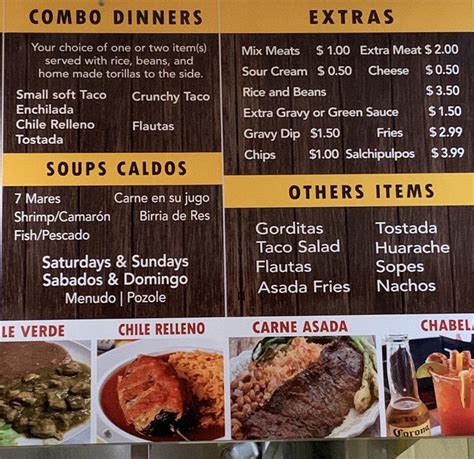 Menu at Taco House Mexican Grill restaurant, Stockton