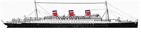 Colorized Profile Design For A Proposed Pair Of Ocean Liners For The