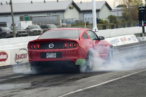 Mustang Making A Smoke Show At The Starting Line On The Track Editorial