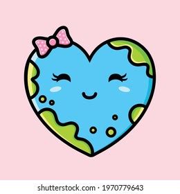 Cute Earth Vector Character Design Stock Vector Royalty Free