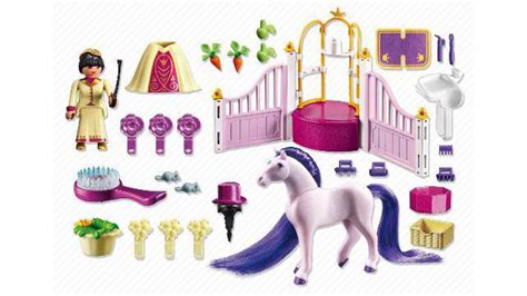 Ecurie avec cheval à coiffer et princesse Playmobil Château de