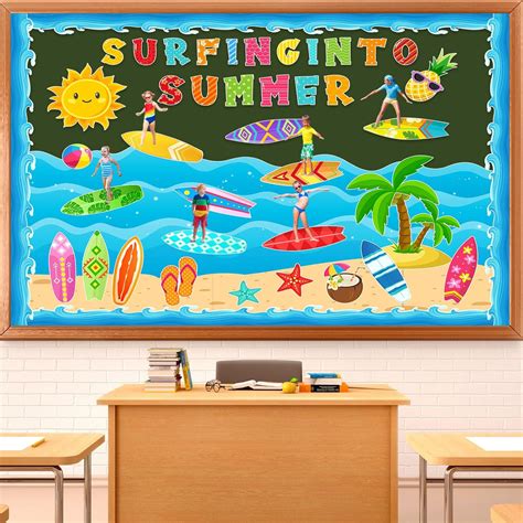 Amazon Pasimy Summer Bulletin Board Decorations Set Beach Paper