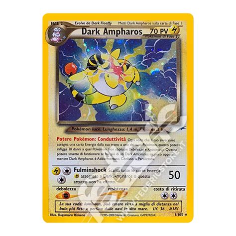 001 105 Dark Ampharos Holo Unlimited IT MINT Federicstore