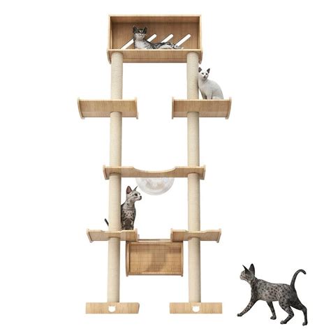 ♞Wooden Cat Towers for Big Cats Toy Tower Large Cat Tree Maine Coon ...