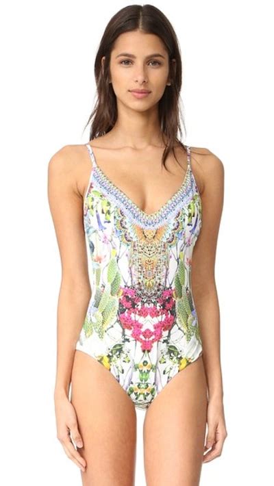 Camilla Scoop Back High Triangle One Piece In Exotic Hypnotic Modesens