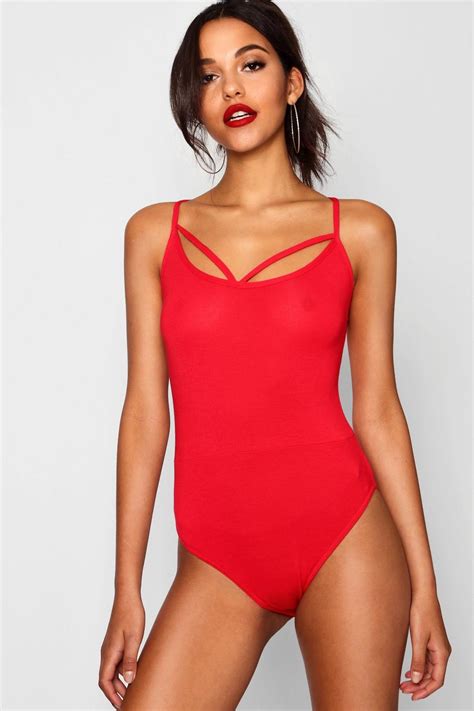 Womens Tall Strappy Bodysuit Boohoo Uk