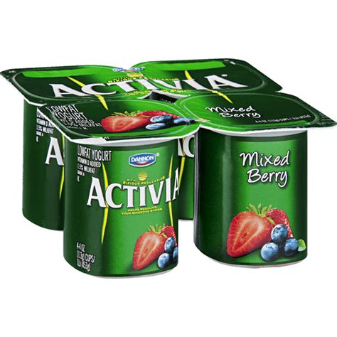 Activia Yogurt Lowfat Mixed Berry Ea Low Fat Nonfat Reasor S