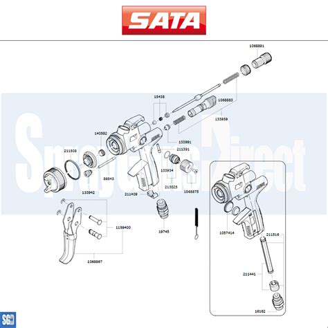 Satajet X 5500 Universe Spray Gun Parts Breakdown