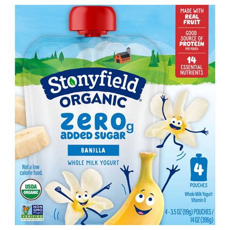 Save On Stonyfield Organic Zero Added Sugar Banilla Whole Milk Yogurt 4 Ct Order Online