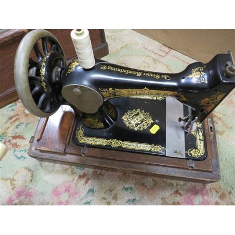 A Vintage Cased Singer Sewing Machine Serial No D