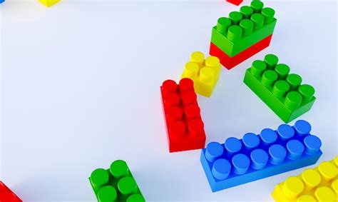 Premium Photo 3d Render Of Colorful Lego Toys Isolated On White