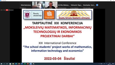 XXI tarptautinė moksleivių konferencija Moksleivių matematikos