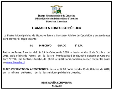 Aviso Municipalidad De Litueche