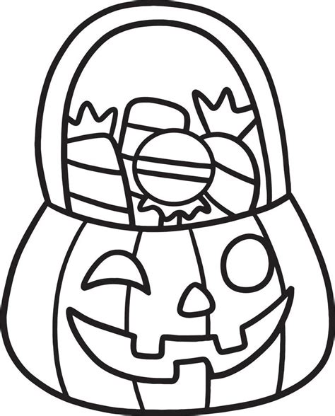 Trick Or Treat Candies Halloween Isolated Coloring 8209180 Vector Art