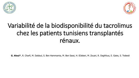 PDF Variabilité de la biodisponibilité du tacrolimus chez les