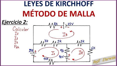 LEY DE KIRCHHOFF MALLAS EJERCICIO 2 Circuito eléctrico