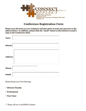 Fillable Online Ualr Conference Registration Form University Of