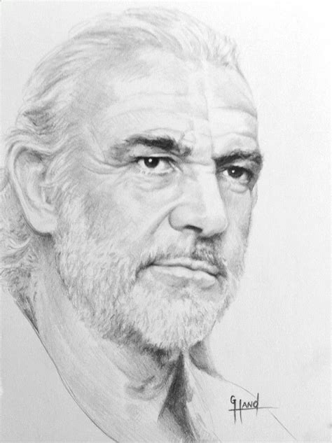 Pencil Portrait Mastery Sean Connery Pencil Drawing By Greg Hand