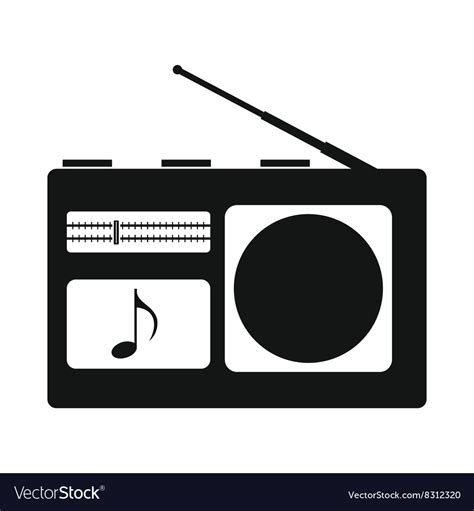 Radio icon simple style Royalty Free Vector Image