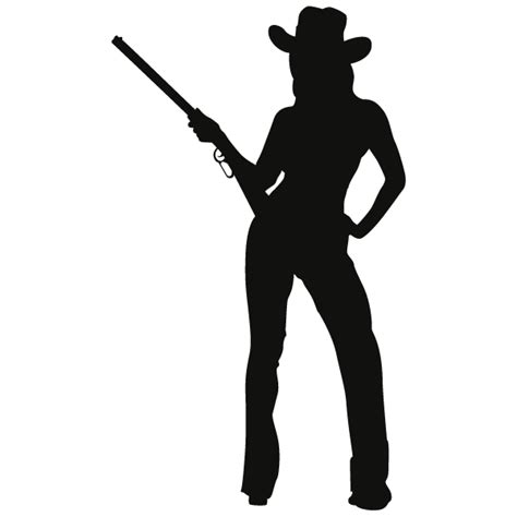 Cowgirl With Gun Silhouette