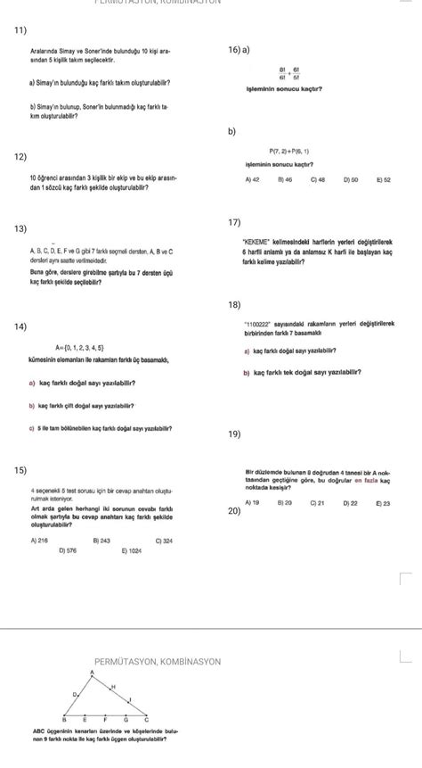 aşağıdaki soruları cozebilirmisiniz 10 sinif matematik permütasyon