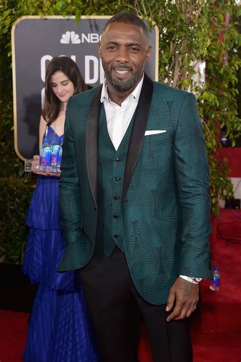 Idris Elba Green Suit Golden Globes Golden Globes Red Carpet 2019