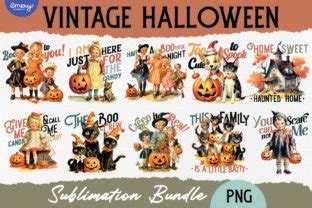 Vintage Halloween Sublimation Bundle PNG Graphic By Emery Digital