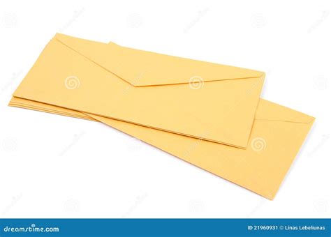 Yellow Envelopes Stock Image Image Of Deliver Label 21960931