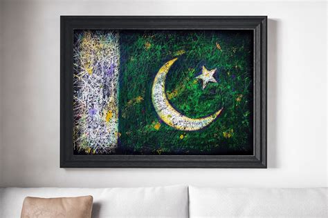 Pakistan Flag Wall Art Hand Painted Flag of Pakistan PK | Etsy