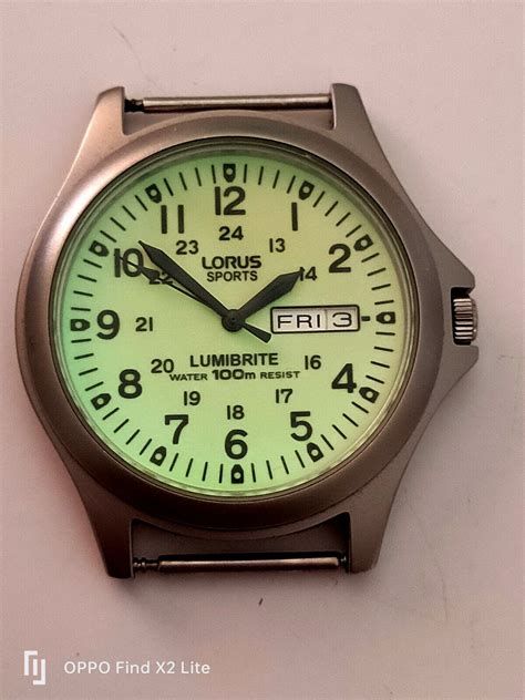 Lorus Mens Lumibrite Military Style Watch Stainless Steel Case RXF41AX7