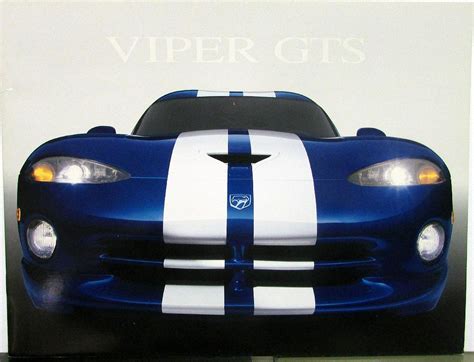 1996 Dodge Viper Gts Prestige Sales Brochure The Torque Shop