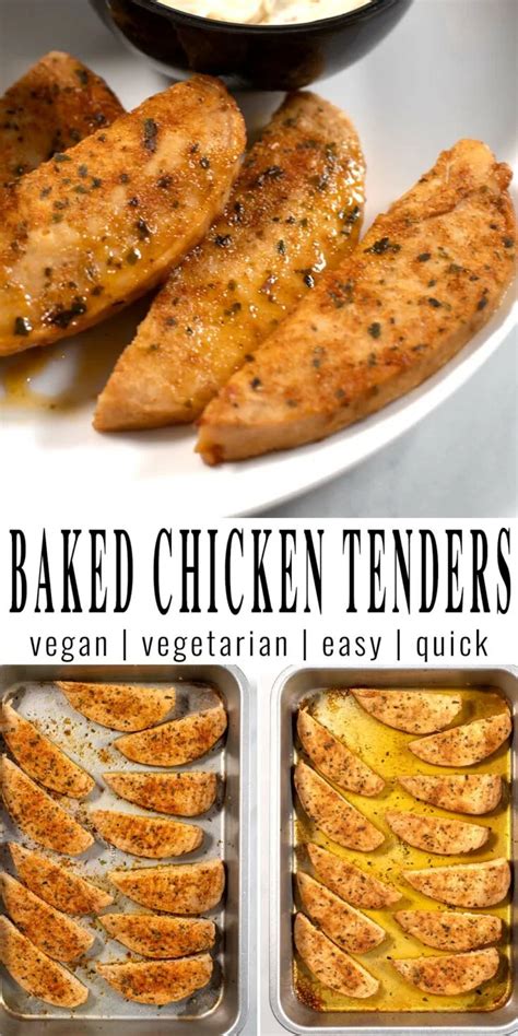 Easy Baked Chicken Tenders No Breading Vegan Contentedness Cooking