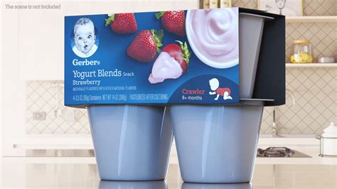 Gerber Strawberry Yogurt Packaging 3d Model 29 3ds Blend C4d Fbx