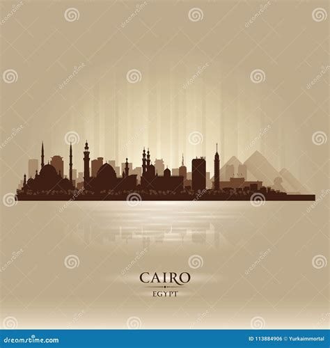 Cairo Egypt City Skyline Silhouette Stock Vector - Illustration of architecture, africa: 113884906