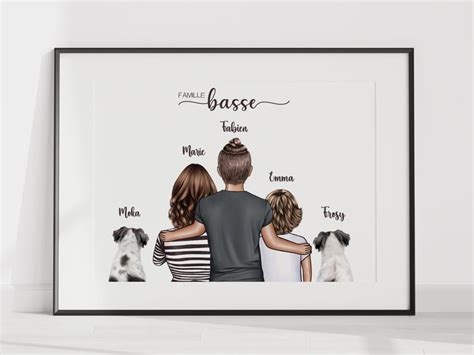 Affiche portrait de famille affiche personnalisée famille Etsy France